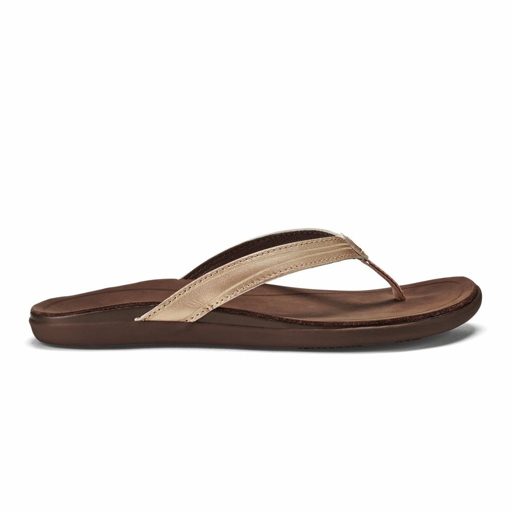 Olukai Women's Aukai Flip Flop - Copper / Dark Java US187-492